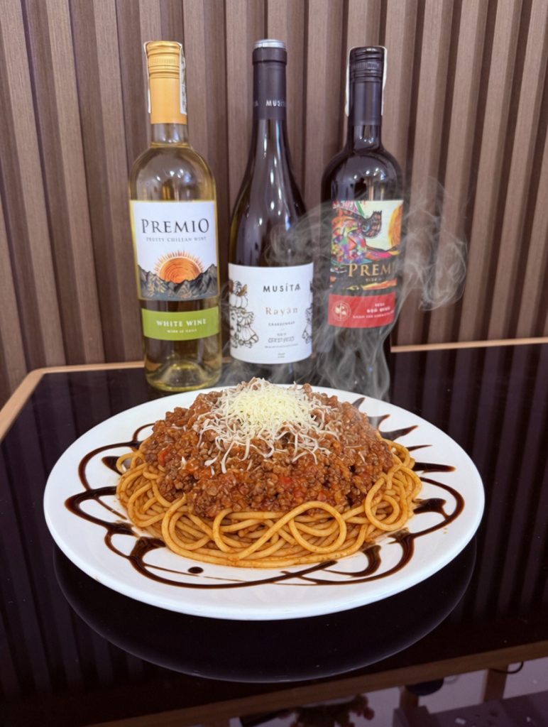 Italian spagnetti tomato served at Hero House Bantayan