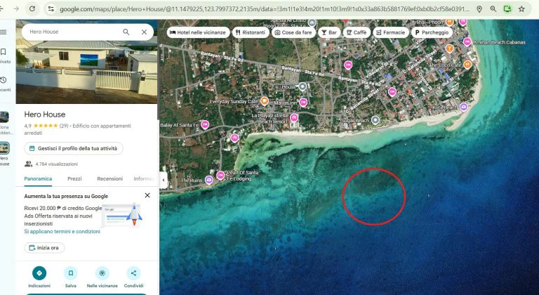 Reef in Front of Sugar Beach close Hero House Bantayan Santa Fe